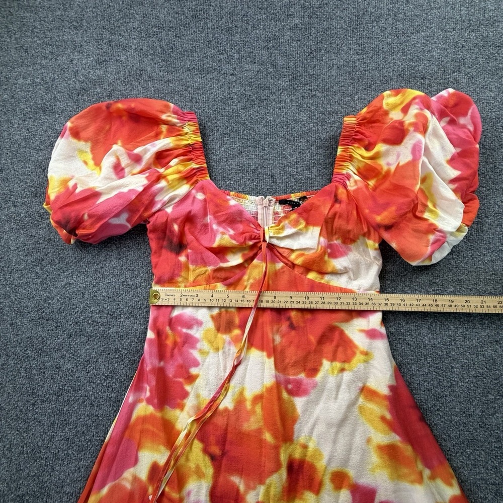 Alex Marie Monroe Floral Midi Dress Puff Sleeve Smocked Back Size 8 NWT - Picture 7 of 13
